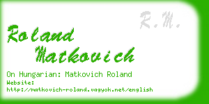 roland matkovich business card